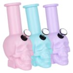 SeshGear Pastel Skull Glass Water Pipe - 6" / Colors Vary - Headshop.com