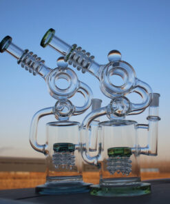 Approx. 11.5" Recycler Style Water Pipe w/ Dual Percs - Headshop.com