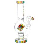 Pulsar Rubik's Cube Perc Bubble Base Glass Water Pipe - 12.5" - Headshop.com