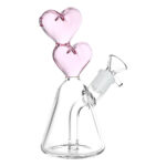 Hearts Converge Glass Water Pipe - 6.75" / 14mm F - Headshop.com