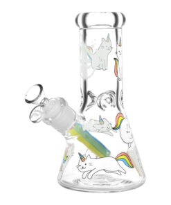 Pulsar Caticorns Design Glass Beaker Water Pipe - 8" / 14mm F - Headshop.com