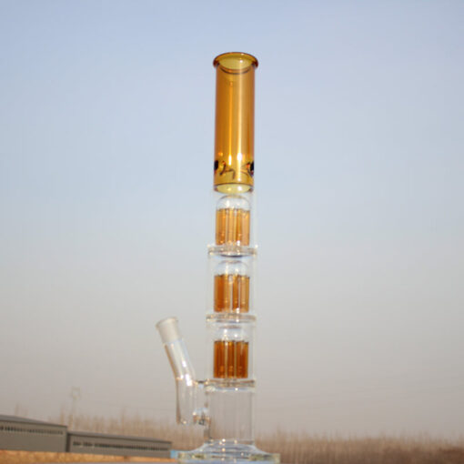 Approx. 19" Triple Tree Percolator Glass Water Pipe - Headshop.com
