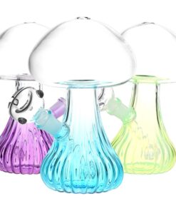 Pluming Mushroom Glass Water Pipe - 7" / 14mm F / Colors Vary - Headshop.com