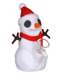 Snappy Snowman Silicone Water Pipe w Glass Bowl - 5.25" / 14mm F