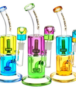 Pulsar Bicolor Glycerin Chugger Water Pipe | 9.75" | 14mm F - Headshop.com