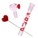 Pulsar Valentine's XOXO Glass Beaker Water Pipe & Hand Pipe Set - 10" / 14mm F - Headshop.com