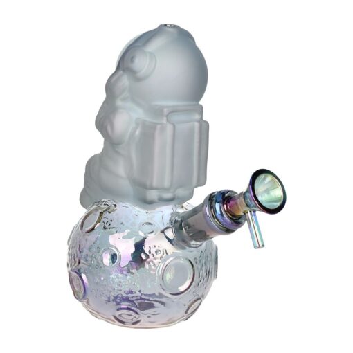 Space Man On The Moon Glass Water Pipe - 6.75" / 14mm F - Headshop.com