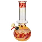 LA Pipes "Time Traveler" Silver Fumed Pull-Stem Bubble Bong - Headshop.com