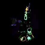 420 Alien Glow In The Dark Glass Dab Rig - 6.5" / 14mm F - Headshop.com