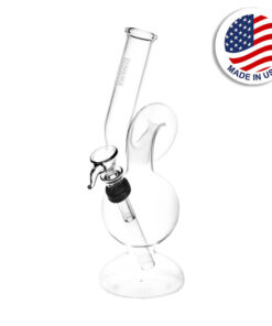 Phoenix Rising Upside Down Twisted Bubble Water Pipe - 8" / Clear - Headshop.com