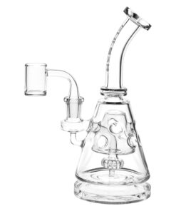Pulsar Bent Neck Pyramid Glass Dab Rig - 8" / 14mm F - Headshop.com