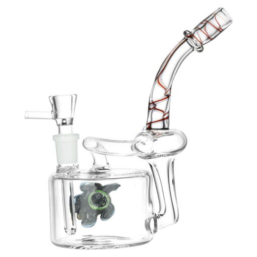 Sunbathing Sea Turtle Recycler Water Pipe - 14mm F / 7" - Headshop.com