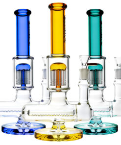 Pulsar Jellyfish Inline Perc Water Pipe- 11"/14mm F/Colors Vary - Headshop.com