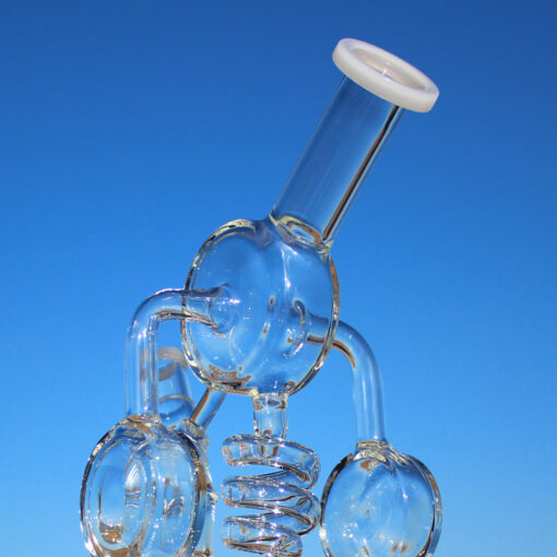 Approx. 11" Spiral Mushroom Recycler Water Pipe w/ Circ Perc - Headshop.com