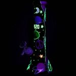 420 Beam Me Up Beaker Glow In The Dark Glass Water Pipe - 9.5" / 14mm F - Headshop.com