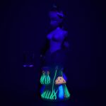 Doll Glow In The Dark Glass Water Pipe - 7.25" / 14mm F / Designs Vary - Headshop.com