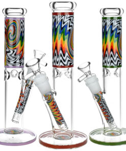 Lofty Visions Straight Tube Glass Water Pipe - 10" / 14mm F / Colors Vary - Headshop.com