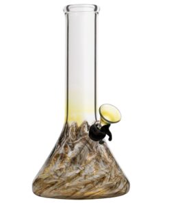 8" Raked Beaker Water Pipe by LA Pipes with a 45-degree grommet joint, for dry herbs, front view on white background