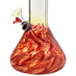 LA Pipes 8" Raked Beaker Water Pipe for Dry Herbs, Borosilicate Glass, Side View