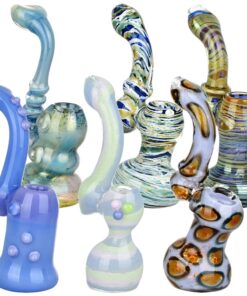 6CT BUNDLE - Big and Bold Assortment Glass Sherlock Bubblers - 6.75" - 8.75" - Headshop.com