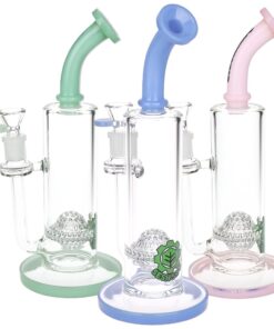 SeshGear Golf Ball Perc Glass Water Pipe | 10" | 14mm F | Colors Vary - Headshop.com