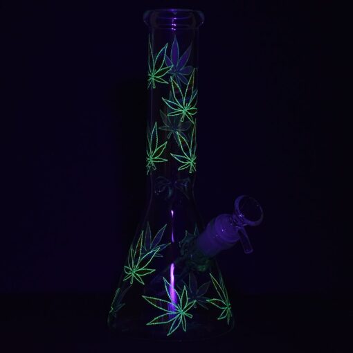 Turn On Your Hemp Lights Beaker Glass Water Pipe - 9.75" - Headshop.com