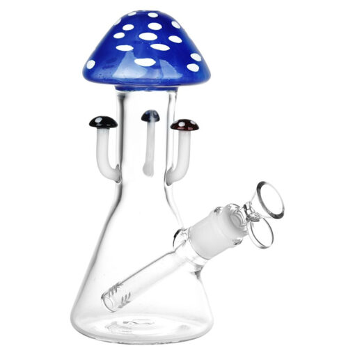 Marvelous Mushroom Melange Glass Water Pipe - 8.25" / 14mm F / Colors Vary - Headshop.com