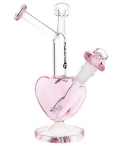 Pulsar Double Kiss Heart Glass Water Pipe - 11" / 14mm F