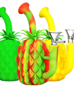 Silicone Pineapple Water Pipe - 7" / 14mm F / Colors Vary - Headshop.com