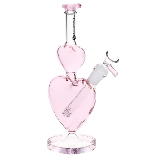 Pulsar Stacked Hearts Glass Water Pipe - 10" / 14mm F - Headshop.com