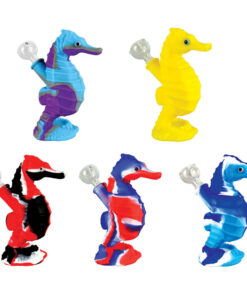 Seahorse Silicone Waterpipe - 6" / Colors Vary - Headshop.com