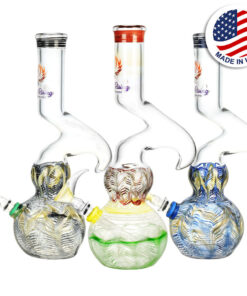Phoenix Rising Bubble Base Water Pipe w/ Hook - 12"/Colors Vary - Headshop.com