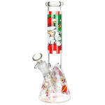 Santa Claus Themed Glass Water Pipe - 10" / 14mm F / Designs Vary - Headshop.com