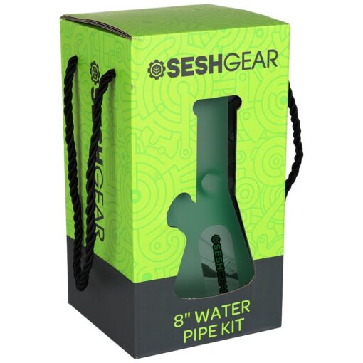 SeshGear Glass Beaker Water Pipe Smokers' Kit | 8" - Headshop.com
