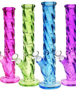 Slick Spiral Straight Tube Water Pipe -13.5" - Headshop.com