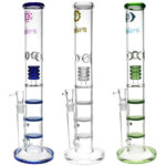 Chakra Triple Honeycomb Water Pipe - 16"/19mm F/Clrs Vry - Headshop.com