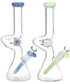 Pulsar Kinked Marble Glass Beaker Water Pipe | 12" | 14mm F - Headshop.com