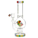 Pulsar Rubik's Cube Perc Bubble Base Glass Water Pipe - 12.5" - Headshop.com