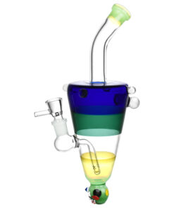 Ghoulish Glow in the Dark Lazy Glass Water Pipe - 10" - Headshop.com