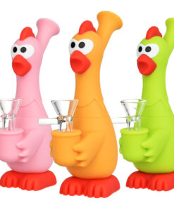 What The Cluck Silicone Water Pipe - 7" / 14mm F / Colors Vary - Headshop.com