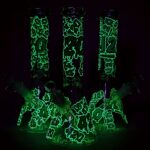 420 Clouds Glow In The Dark Beaker Glass Water Pipe - 10" / 14mm F / Colors Vary - Headshop.com