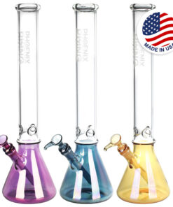 Phoenix Rising Metallic Bottom Beaker Water Pipe-18"/14mm F/ Colors Vary - Headshop.com