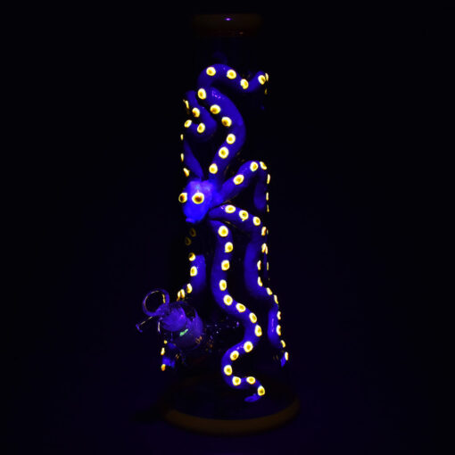 Octopus 3D Painted Beaker Water Pipe - 13.5"/14mm F - Headshop.com