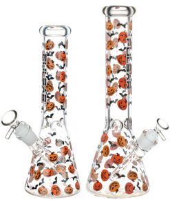 Pulsar Cackling Pumpkins Batty Beaker Glass Water Pipe | 14mm F - Headshop.com