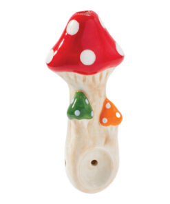 Wacky Bowlz Tri Mushroom Ceramic Pipe - 4" - Headshop.com