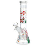 Christmas Themed Glass Water Pipe - 10" / 14mm F / Designs Vary - Headshop.com