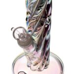 Daze Glass - 12 Inch Iridescent Rainbow Spiral Glass Water Pipe - Headshop.com