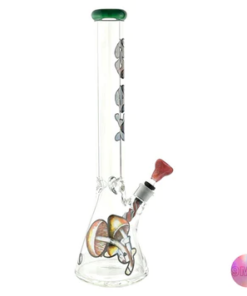 MAV Glass 18" Shroom Trip Bong with Wig Wag Downstem & Lucky Goat Bowl, Front View