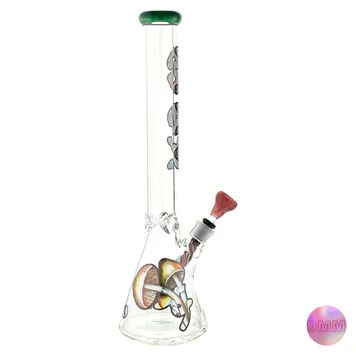 MAV Glass 18" Shroom Trip Bong with Wig Wag Downstem & Lucky Goat Bowl, Front View