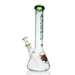 Agung Bull 7mm Thick Beaker Bong 35cm Green Marble